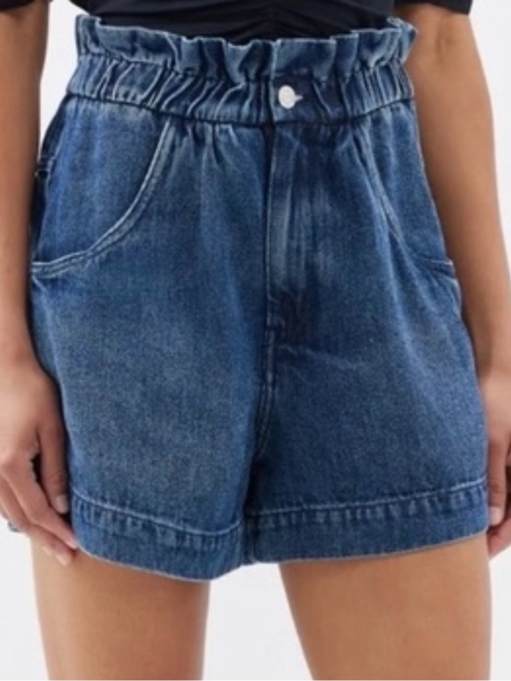 Isabel Marant Étoile Titea Paperbag Waist Soft Denim Lyocell Shorts 44 (US 12)